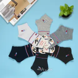 جوراب مچی مردانه نخی طرح راه راه(عمده)۶۳۷۲-