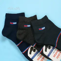 جوراب مچی مردانه نخی طرح راه راه کد ۶۳۷۲