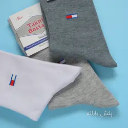 جوراب نخی ساقدار مردانه طرح دار مربع ۳۴۲۸