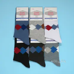 جوراب نخی ساقدار مردانه طرح دار طاق بستان کد ۹۹۸۰