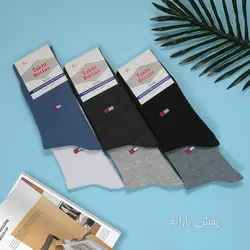 جوراب نخی ساقدار مردانه طرح دار مربع( عمده )۳۴۲۸