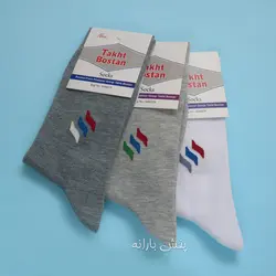 جوراب نخی ساقدار مردانه طرح دار طاق بستان( عمده )۱۱۶۲-