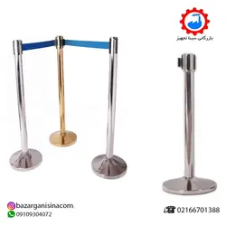 استند جداکننده نقره ای با طناب تسمه ای