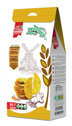 نون چیپس سنتی حاوی دانه چیا و زردچوبه اورنگ مقدار 200 گرم - کاکوتی