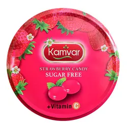 آبنبات رویال توت فرنگی بدون قند و رژیمی کامور مقدار 150 گرم - کاکوتی