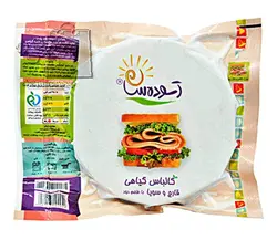 کالباس گیاهی قارچ و سویا با طعم دود آسوده سازان مقدار 350 گرم - کاکوتی