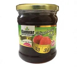 مربای توت فرنگی بدون شکر و رژیمی کامور مقدار 280 گرم