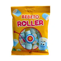 پاستیل مارشمالو ببتو مدل رولر 70 گرمی - کچی یامی پاستیل مارشمالو ببتو مدل رولر 70 گرمی