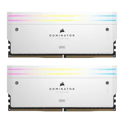 رم دسکتاپ DDR5 دو کاناله 6600 مگاهرتز کورسیر مدل DOMINATOR TITANIUM WHITE RGB ظرفیت 64 گیگابایت CL32
