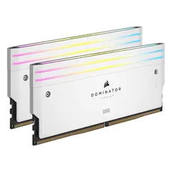 رم دسکتاپ DDR5 دو کاناله 6600 مگاهرتز کورسیر مدل DOMINATOR TITANIUM WHITE RGB ظرفیت 64 گیگابایت CL32