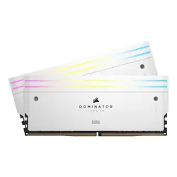 رم دسکتاپ DDR5 دو کاناله 6600 مگاهرتز کورسیر مدل DOMINATOR TITANIUM WHITE RGB ظرفیت 64 گیگابایت CL32