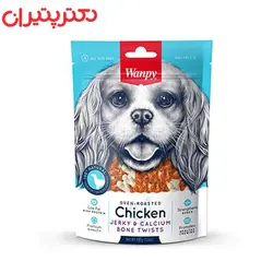 غذای تشویقی سگ ونپی مدل Chicken Jerky And Calcium Bone Twists وزن 100 گرم