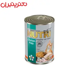 کنسرو غذای گربه نوتری پت مدل خمیر مرغ  وزن 425 گرم