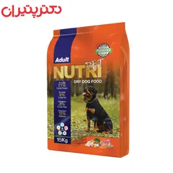 غذای خشک سگ نوتری پت مدل بزرگسالان 21 درصد پروبیوتیک وزن 15 کیلوگرم
