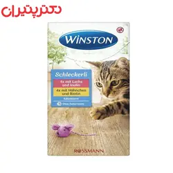 بستنی گربه وینستون مدل خروس و ماهی قزل آلا وزن 120 گرم