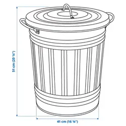 سطل فلزی سفید ایکیا 40 لیتری KNODD