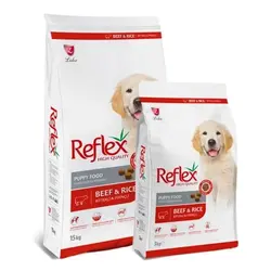 غذای توله سگ رفلکس با طعم گوشت گاو و برنج