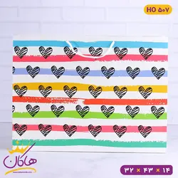 پاکت هدیه طرح قلب رنگین کمان | HO 507