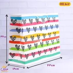 پاکت هدیه طرح قلب رنگین کمان | HO 507
