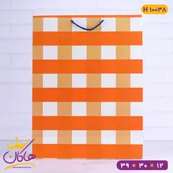ساک دستی چهارخونه نارنجی | H 10038