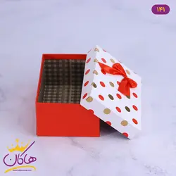 جعبه هدیه قرمز و سفید خال خالی | 141