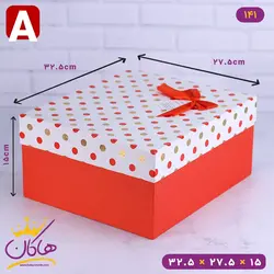 جعبه هدیه قرمز و سفید خال خالی | 141