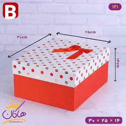 جعبه هدیه قرمز و سفید خال خالی | 141