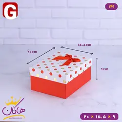جعبه هدیه قرمز و سفید خال خالی | 141