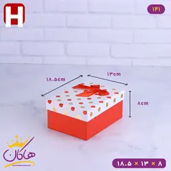جعبه هدیه قرمز و سفید خال خالی | 141