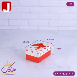 جعبه هدیه قرمز و سفید خال خالی | 141
