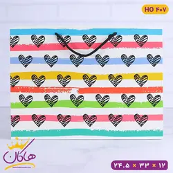 ساک دستی طرح قلب رنگین کمان | کد HO 407