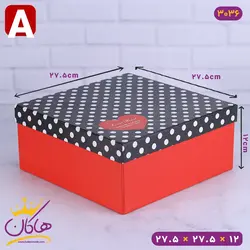 جعبه کادویی خال خالی قرمز مشکی | 2-3036