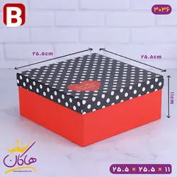 جعبه کادویی خال خالی قرمز مشکی | 2-3036