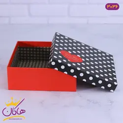 جعبه کادویی خال خالی قرمز مشکی | 2-3036