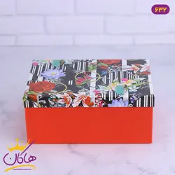 جعبه هدیه قرمز گل گلی | کد 632/3