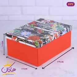 جعبه هدیه قرمز گل گلی | کد 632/3