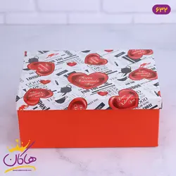 جعبه هدیه قرمز و سفید قلبی | کد 632/1