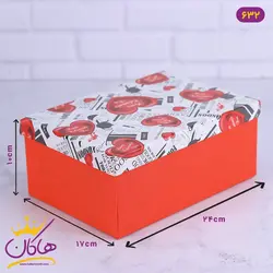جعبه هدیه قرمز و سفید قلبی | کد 632/1