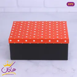 جعبه هدیه قرمز و مشکی خال دار | کد 632/4