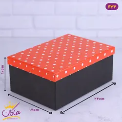 جعبه هدیه قرمز و مشکی خال دار | کد 632/4
