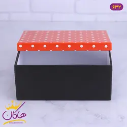 جعبه هدیه قرمز و مشکی خال دار | کد 632/4