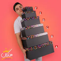 خرید و قیمت جعبه هدیه مشکی قلب رنگی | فروشگاه هاکان مد