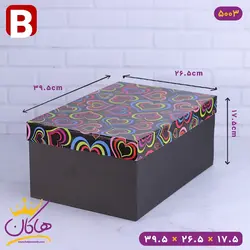 خرید و قیمت جعبه هدیه مشکی قلب رنگی | فروشگاه هاکان مد