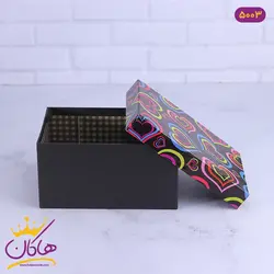 خرید و قیمت جعبه هدیه مشکی قلب رنگی | فروشگاه هاکان مد