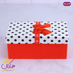 جعبه هدیه قرمز خال خالی | کد 3024