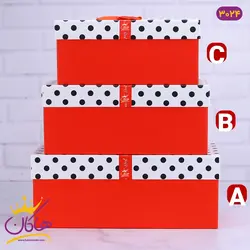 جعبه هدیه قرمز خال خالی | کد 3024