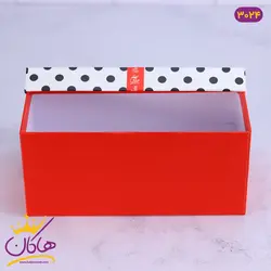 جعبه هدیه قرمز خال خالی | کد 3024