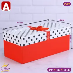 جعبه هدیه قرمز خال خالی | کد 3024