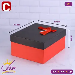 جعبه هدیه قرمز مشکی ساده | 4-141