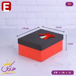 جعبه هدیه قرمز مشکی ساده | 4-141